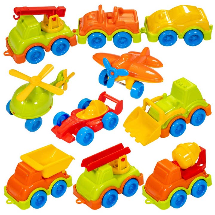 Fainotoys - Wholesale Toy Car/Truck - Kids - TECHNOK Assorted Toy Vehicles Set - 10 Pack Kids Constructio1
