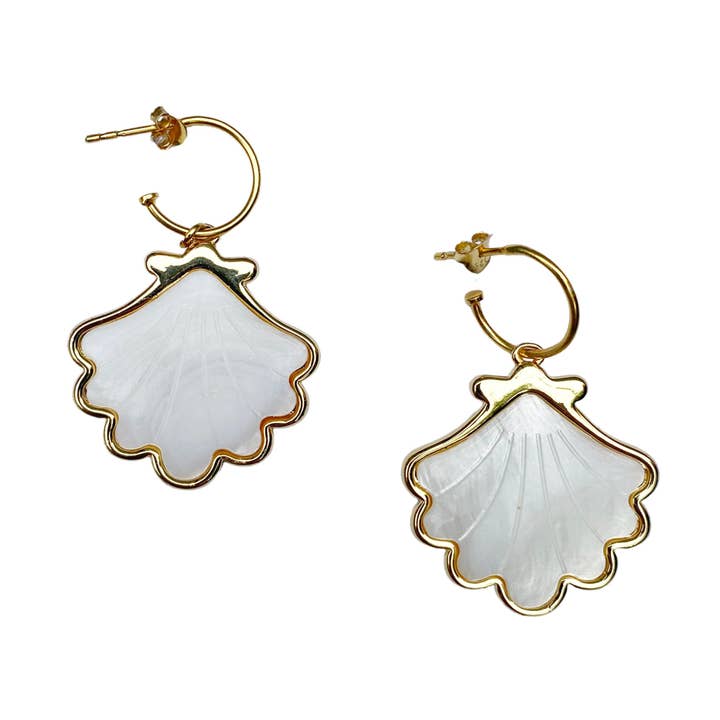 Orecchini Zuppa di Vongole Bianchi per la vendita all'ingrosso da parte di Ashiana London