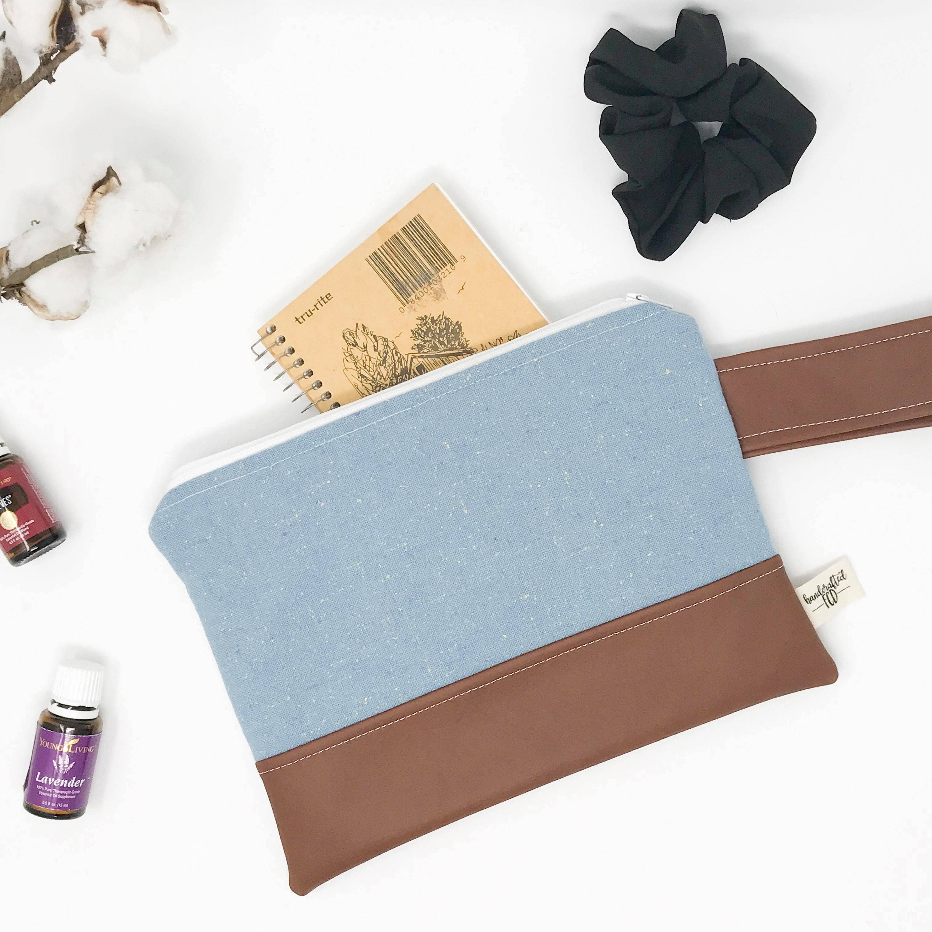 Handcrafted FCD - Wholesale Wristlet - Mini Wristlets - Dusty Blues0