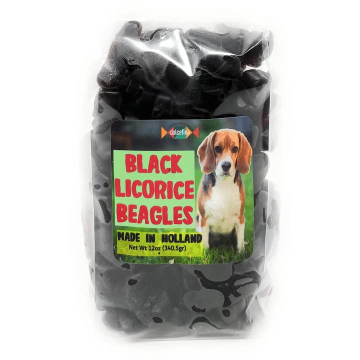 Dulcefina Chocolate and Sweets - Wholesale Licorice - Dutch Black Licorice Beagles 11oz Bags