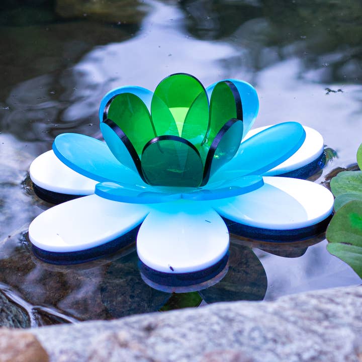 Floating Flower Lotus - Bird baths & ponds - Aqua/Green for wholesale by The Colored Petal