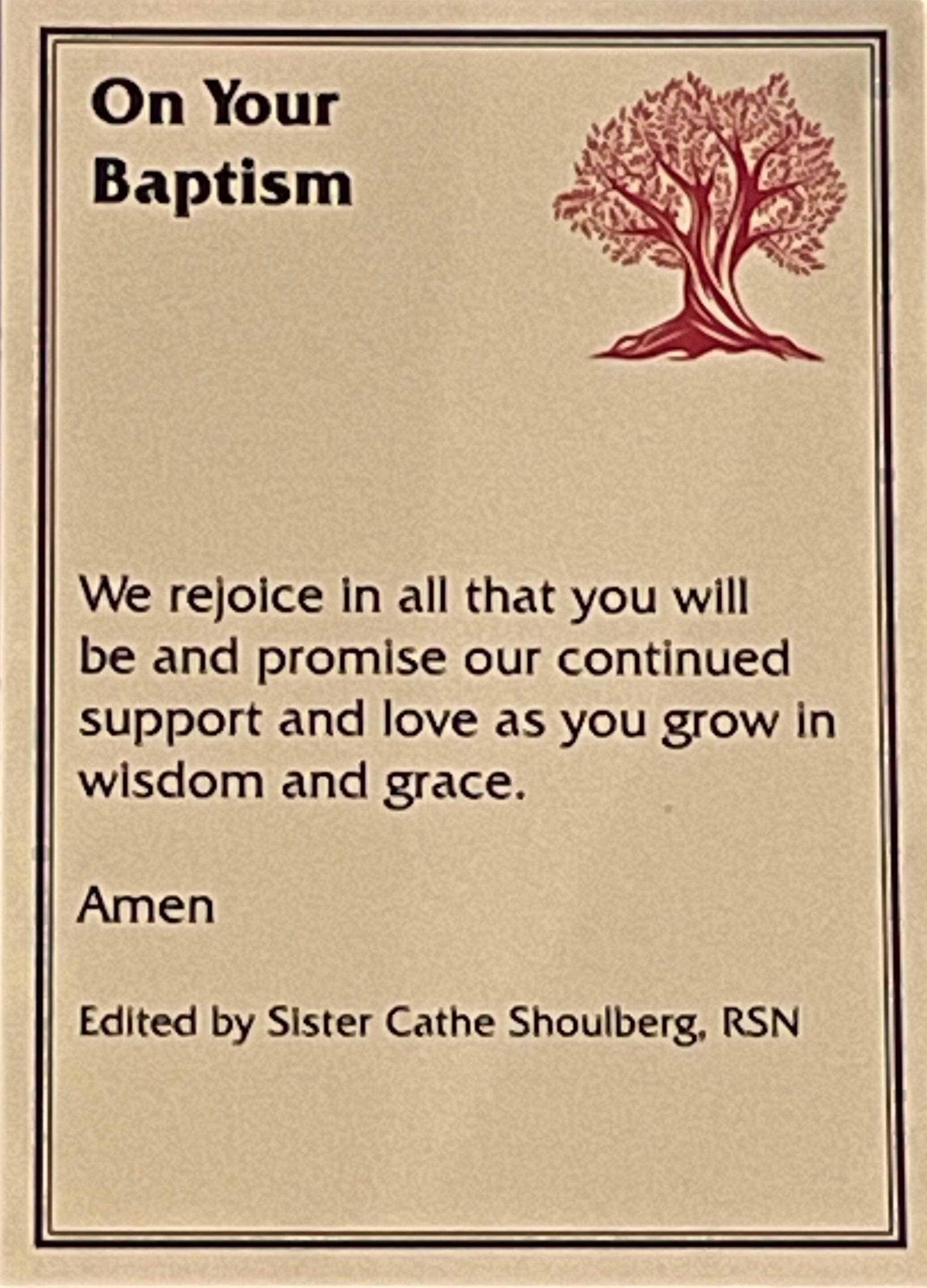 Holy Land Wood and Stone - Wholesale Religious Card - PC3-Prayer Card-BAPTISM1