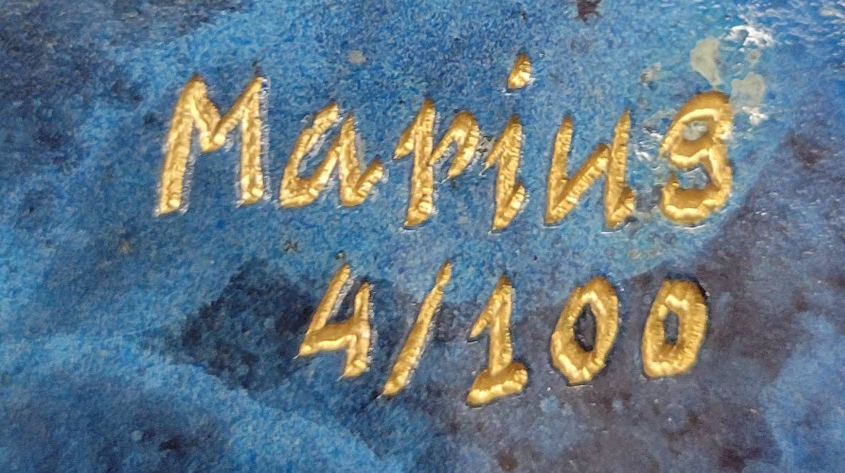 Bronzhaus - Wholesale Sculpture - Bronze Metal Blue & Orange Poison Dart Tree Frog Sculpture Figurine Handmade Original Art9