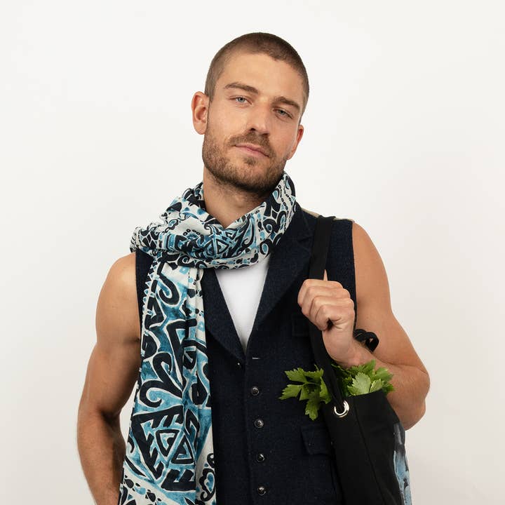 MONSIEUR CHARLI - Wholesale Scarf - Men's - ANDY cotton scarf0