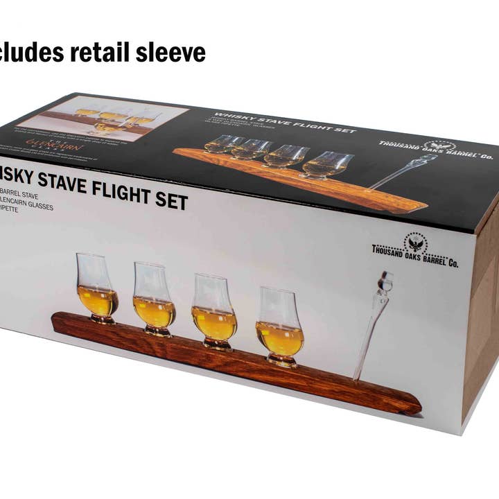 ThousandOaksBarrelCo. - Wholesale Cocktail/Liquor Glass - Glencairn Whisky Stave Flight Set1