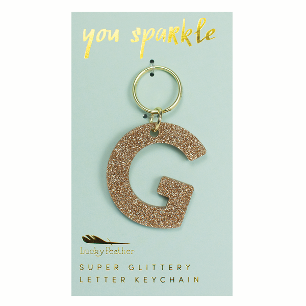 Lucky Feather - Vente Porte-clés – femme - Porte-clés à paillettes - Lettre - G0