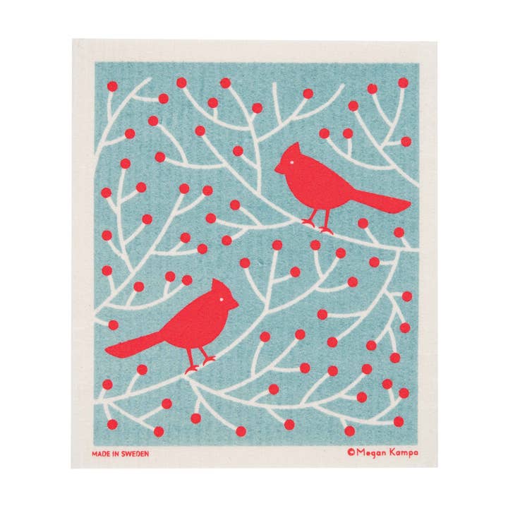 Swedish Dishcloth - MK Cardinal Branch for wholesale by Cose Nuove