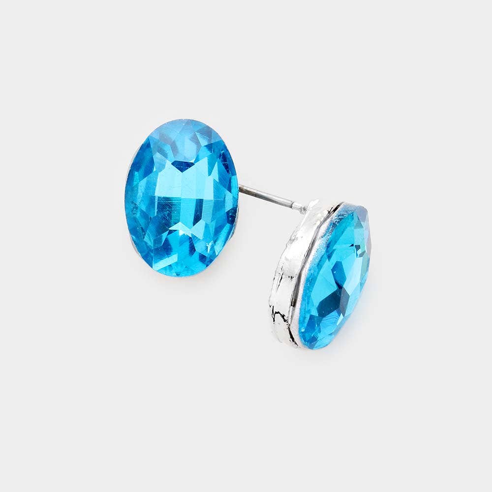 Sensibling Corp. - Wholesale Stud/Post Earrings - Oval Crystal Evening Stud Earrings2