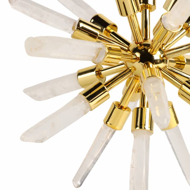 Sagebrook Home - Wholesale Decorative Tabletop Object - Metal Glass Small Crystal Starburst Statuary - Gold, 8 in.11