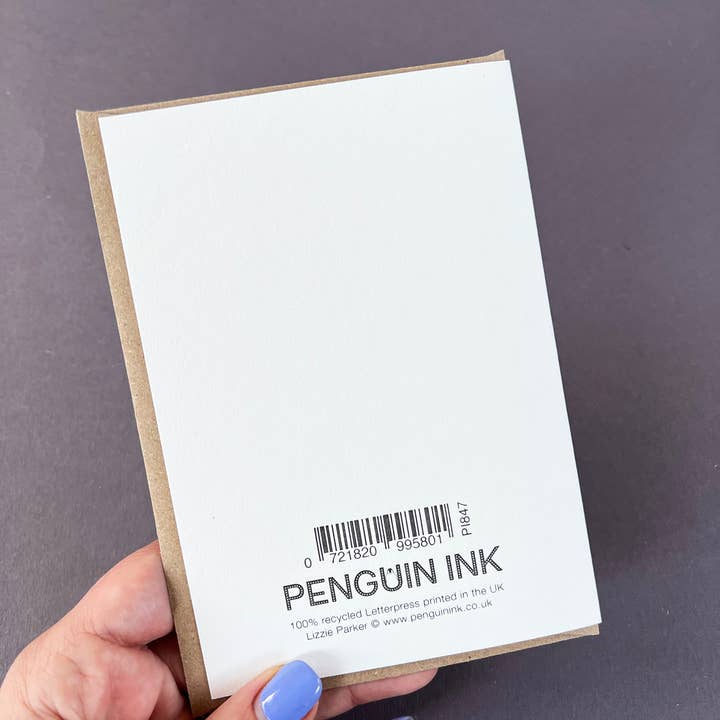Penguin Ink – postal de simpatia por atacado – Cartão Letterpress Desculpa Rato5