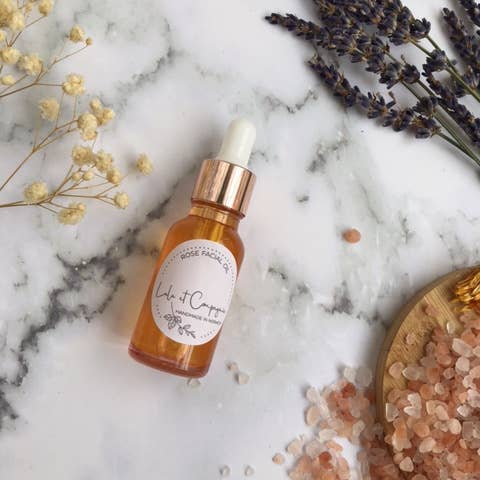 Handmade Rose infused facial oil for wholesale by lulu et compagnie