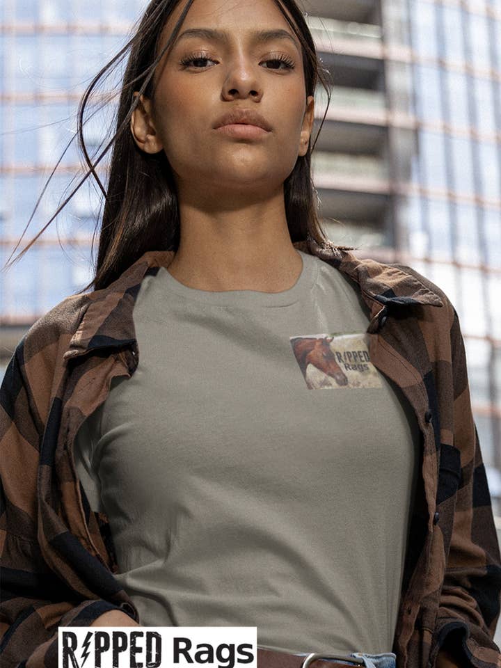 Ripped Rags Heavenly Horse Women's Ripped T-shirt for wholesale by Ripped Rags