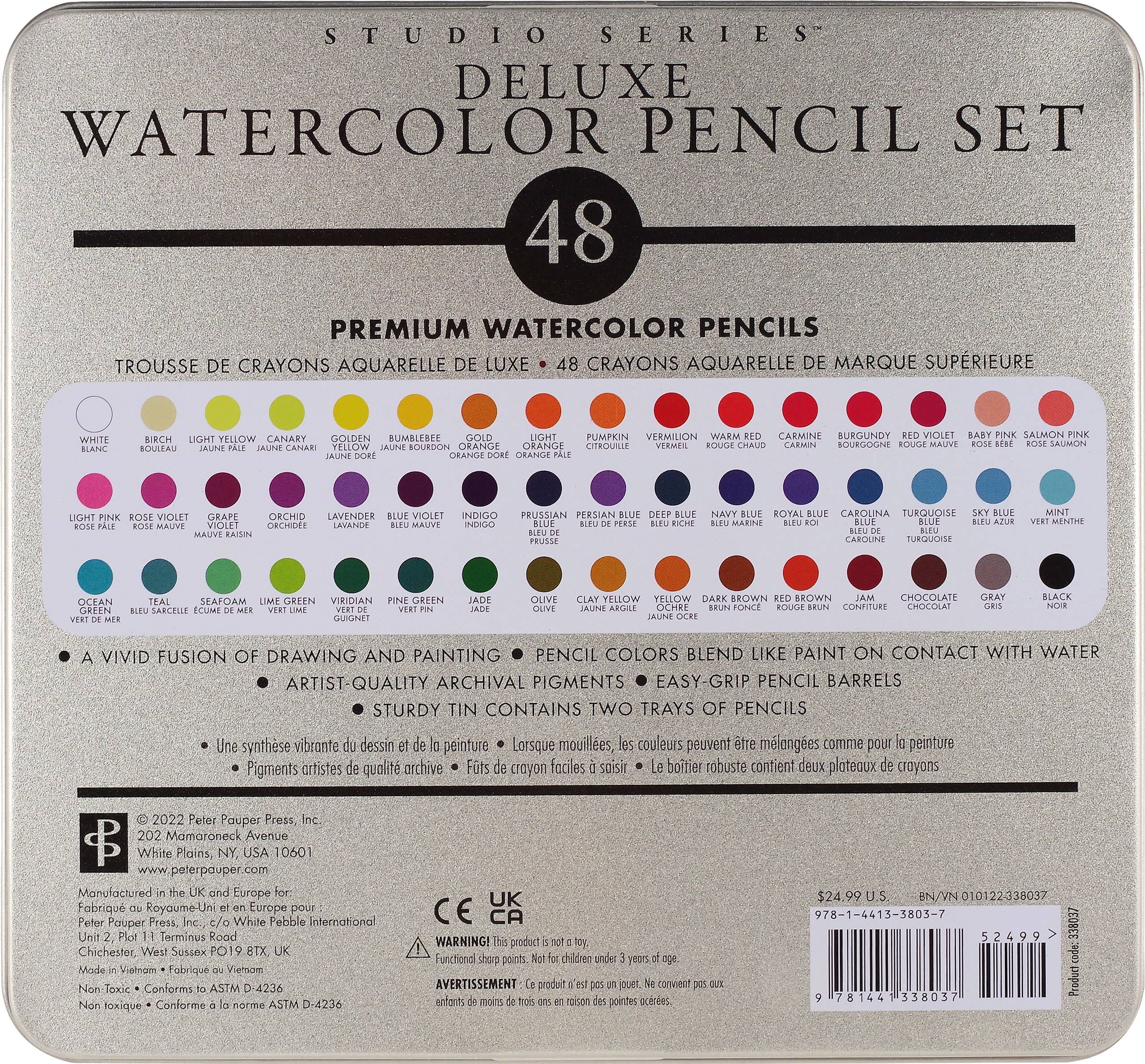 Peter Pauper Press - Wholesale Colored Pencil - Studio Series Watercolor Pencil Set2