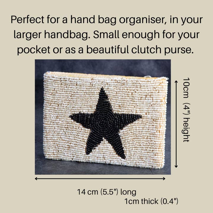 Jak Jak Home – wholesale Coin purse – Women’s – Black Star Beaded Purse for Coins Cards | Handbag Purse3