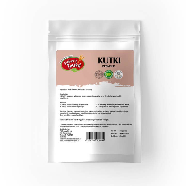 Natures Basket - Wholesale Oral supplement/vitamin - Natures Basket Kutki (Picrorhiza kurrooa) Powder – 227g1