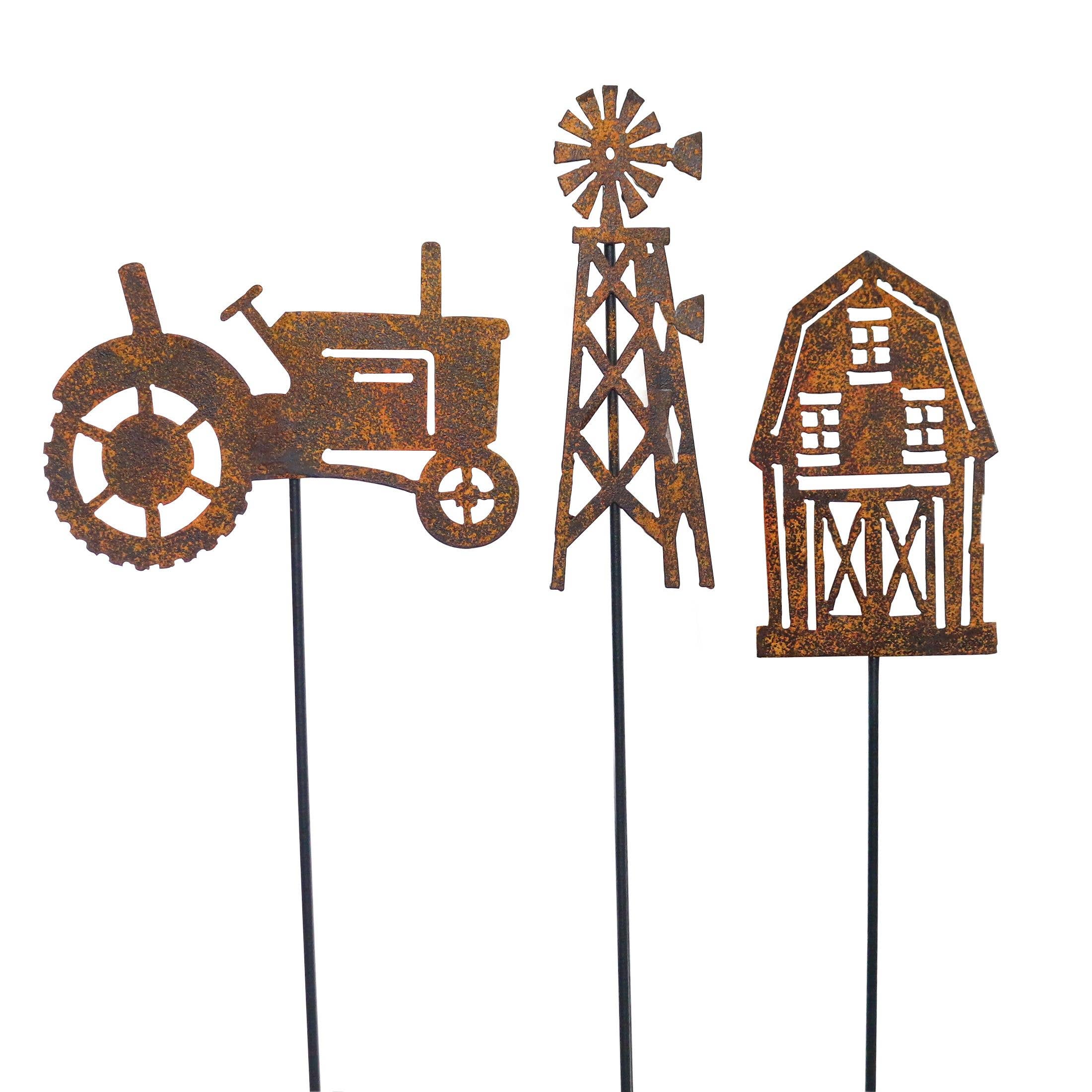 Alpine Corporation - Wholesale Garden/Lawn Stake - Alpine Corporation Rustic Farm Pot Stickers -  Assorted Tray1