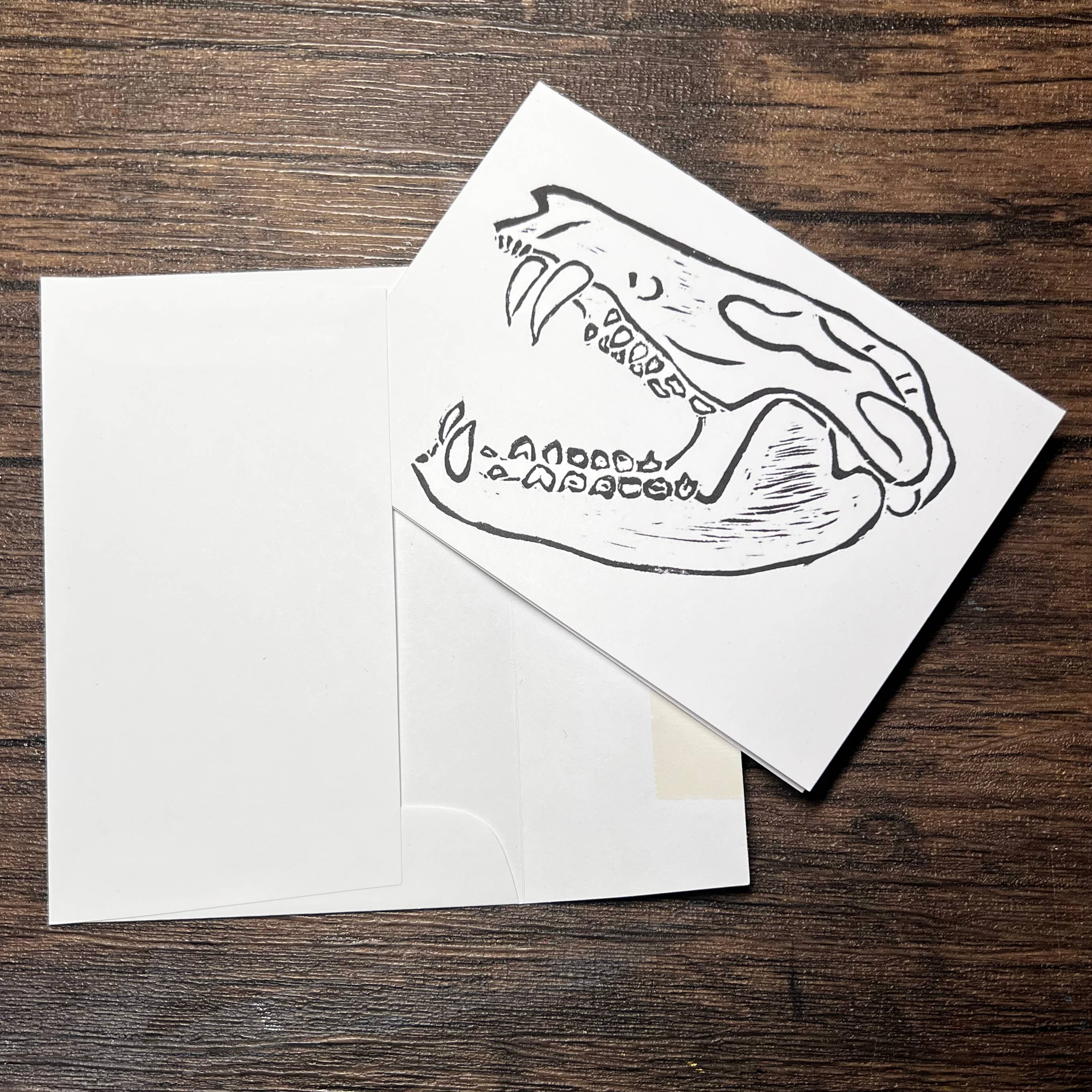 Dragonduck Creations - Wholesale Everyday Greeting Card - Possum Skull Greeting Card2