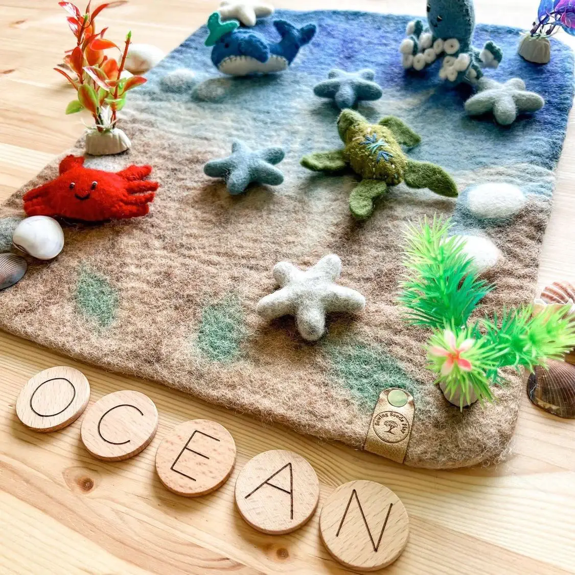 Sewing Seeds Play - Wholesale Play Mat - Kids & Baby - Felted Ocean Play Mat - Mat Only3