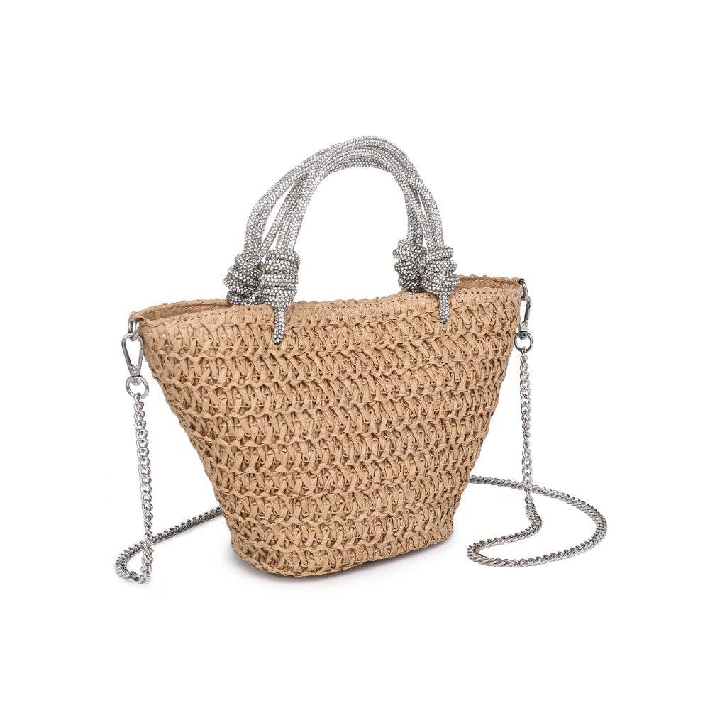 Urban Expressions – wholesale Bärkasse - Dam – Gaia Straw Mini Tote med kristallhandtag2