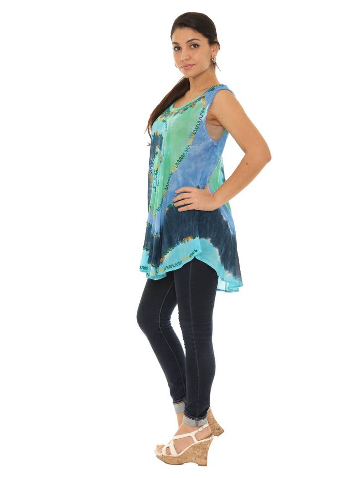 Shoreline Wear. INC – Großhandel Tunika – Damen – Ärmelloses Batik-Top mit Rundhalsausschnitt2