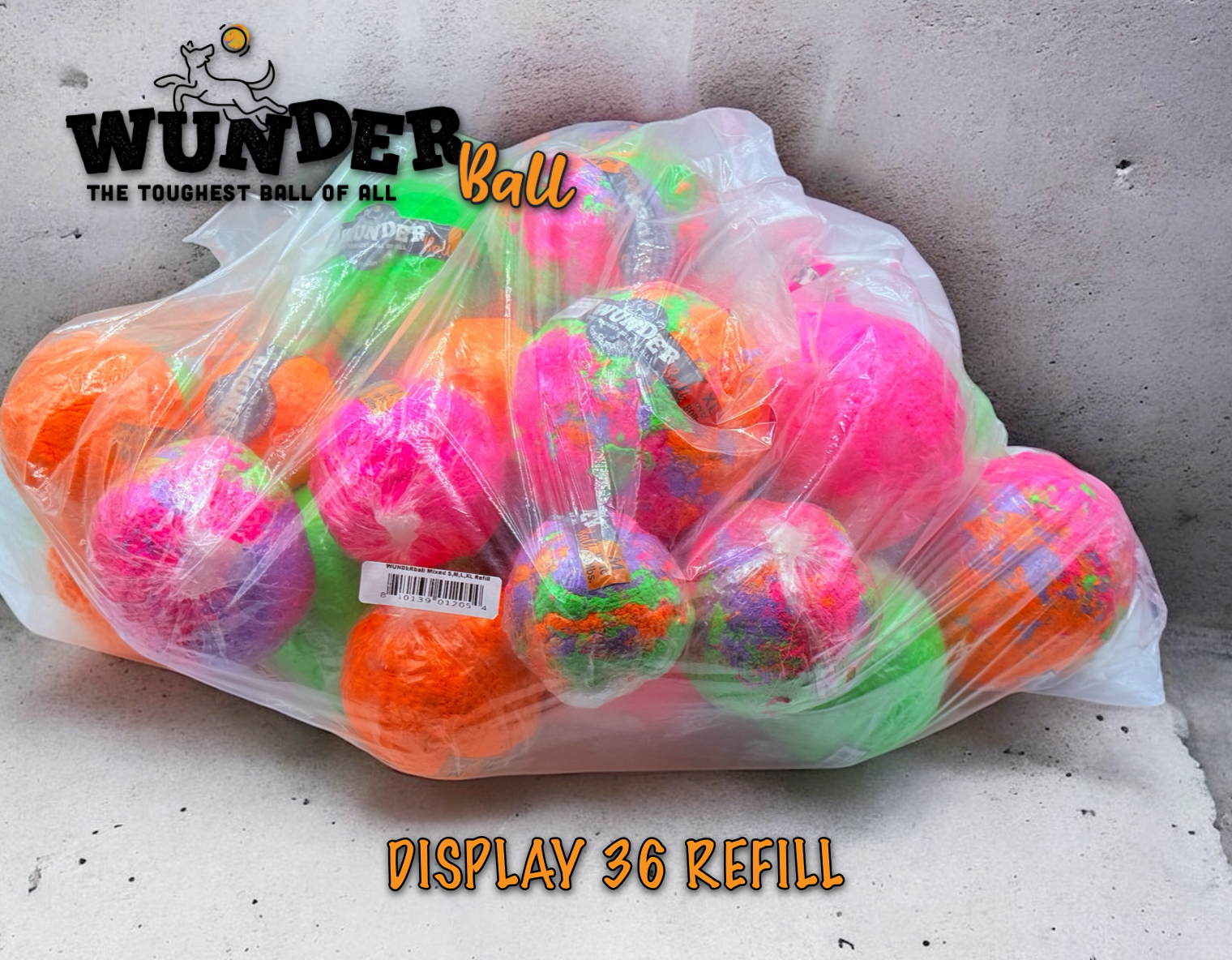 WACKYwalk'r - Venta al por mayor Pelota - Perros - RELLENA 36 BOLAS (RECARGA DE PANTALLA) (Copia)1