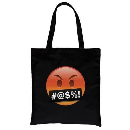 365 In Love - Wholesale Tote Bag - Women's - Emoji-Angry Canvas Bag