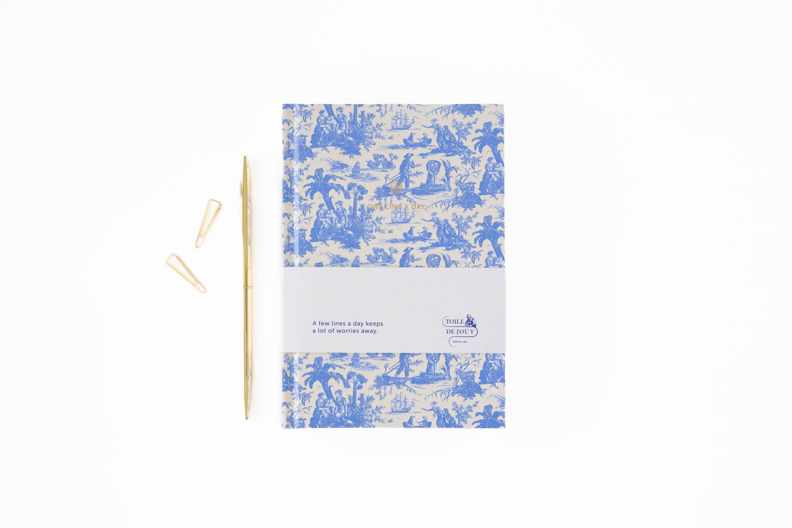 A-Journal Stationery - Wholesale Notebook - A-Journal One Line a Day Toile de Jouy - Blue2
