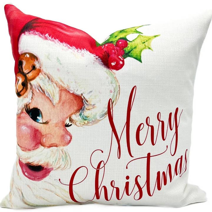 Merry Christmas Santa Pillow for wholesale by Rachel Brooks Design, LLC