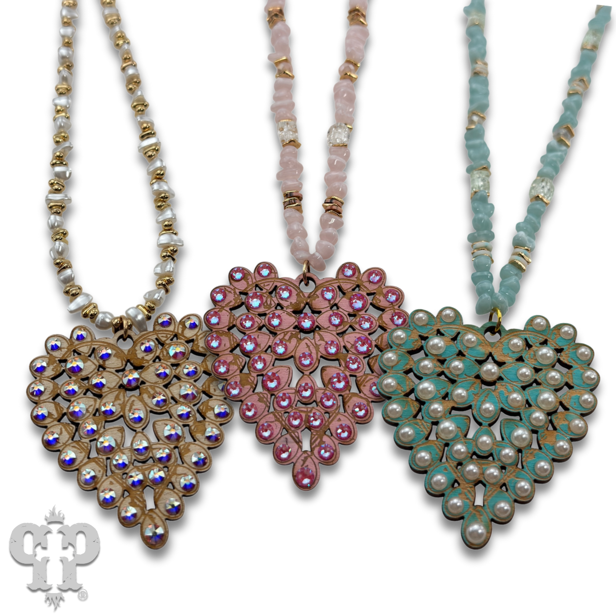 Pink Panache Brands - Wholesale Pendant/Charm Necklace - Laser cut rhinestone heart necklace9