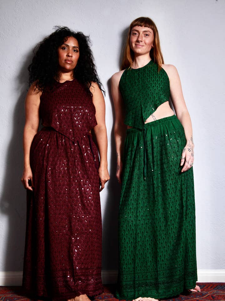 SS0017 Sequin Skirt Long for wholesale by Emma's Emporium