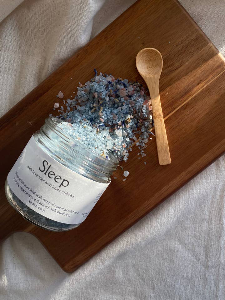 Sleep – Botanical Bath Salt with Wooden Spoon for wholesale by Fresh Naturelle Botanique Corp.