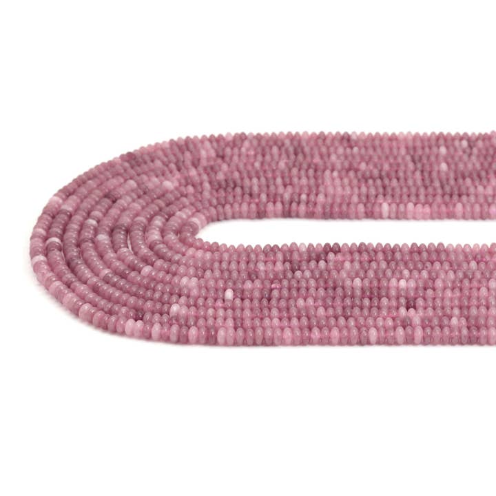 BestBeads&Beyond - Wholesale Beads - 2x4mm Rondelle Smooth Strawberry Quartz Beads, Sku#U19571