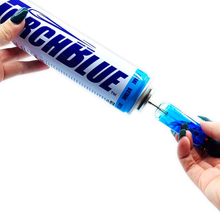 Novelty Brands - Wholesale Lighter - Torch Blue Bulk 300ml Butane Refill Can- 6/Display