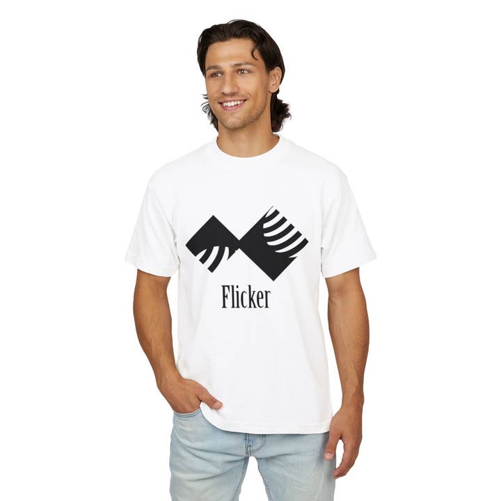 Unisex Urban Heavy Tee - Modern Graphic Design "Flicker" for Streetwear Enthusiasts for wholesale by RC'nSONS