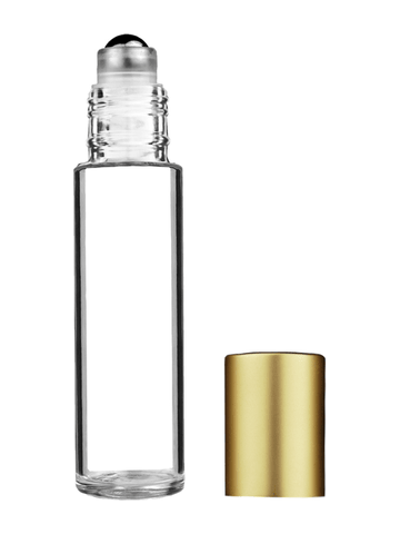 Best Bottles - Wholesale Essential Oil Holder - Clear Cylinder Glass Bottle with Metal Roller Ball - 9ml10