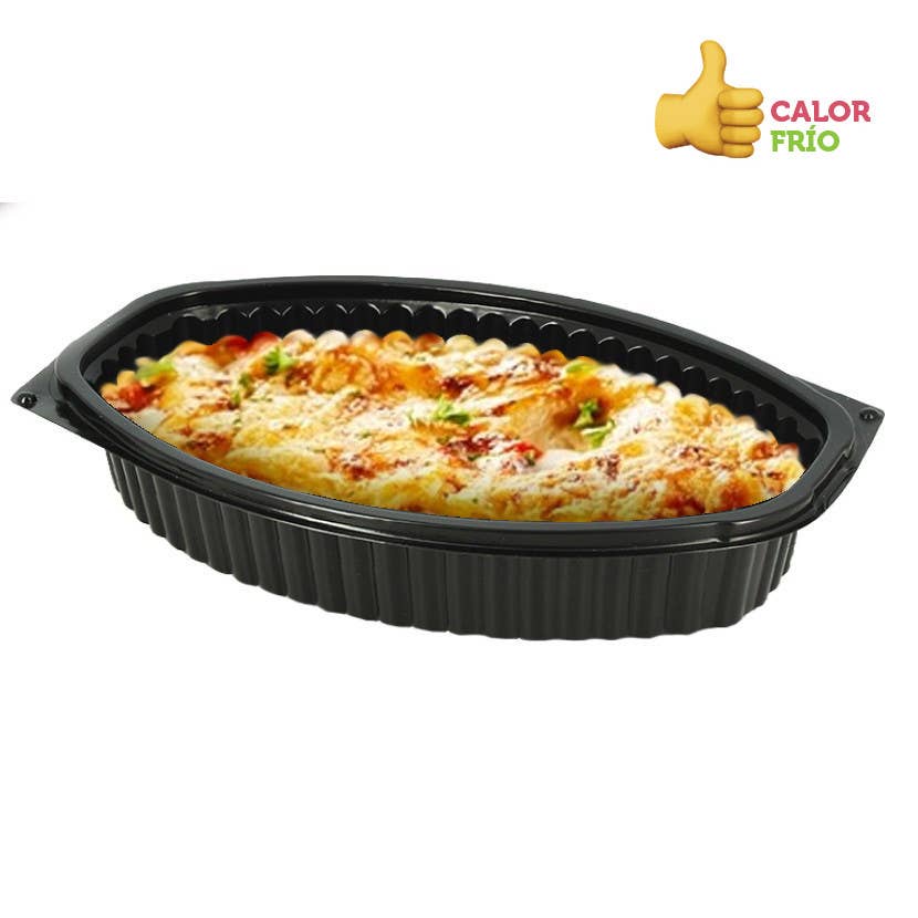PUNTOQPACK - Wholesale Food storage container - Oval Black Base Reusable PP Containers (520 Cc)0