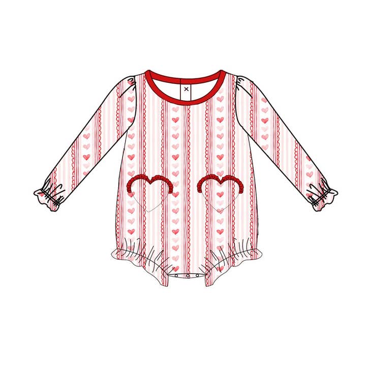Preorder valentine girl bubble (mid october ship) for wholesale by City Beautiful Childrens Boutique