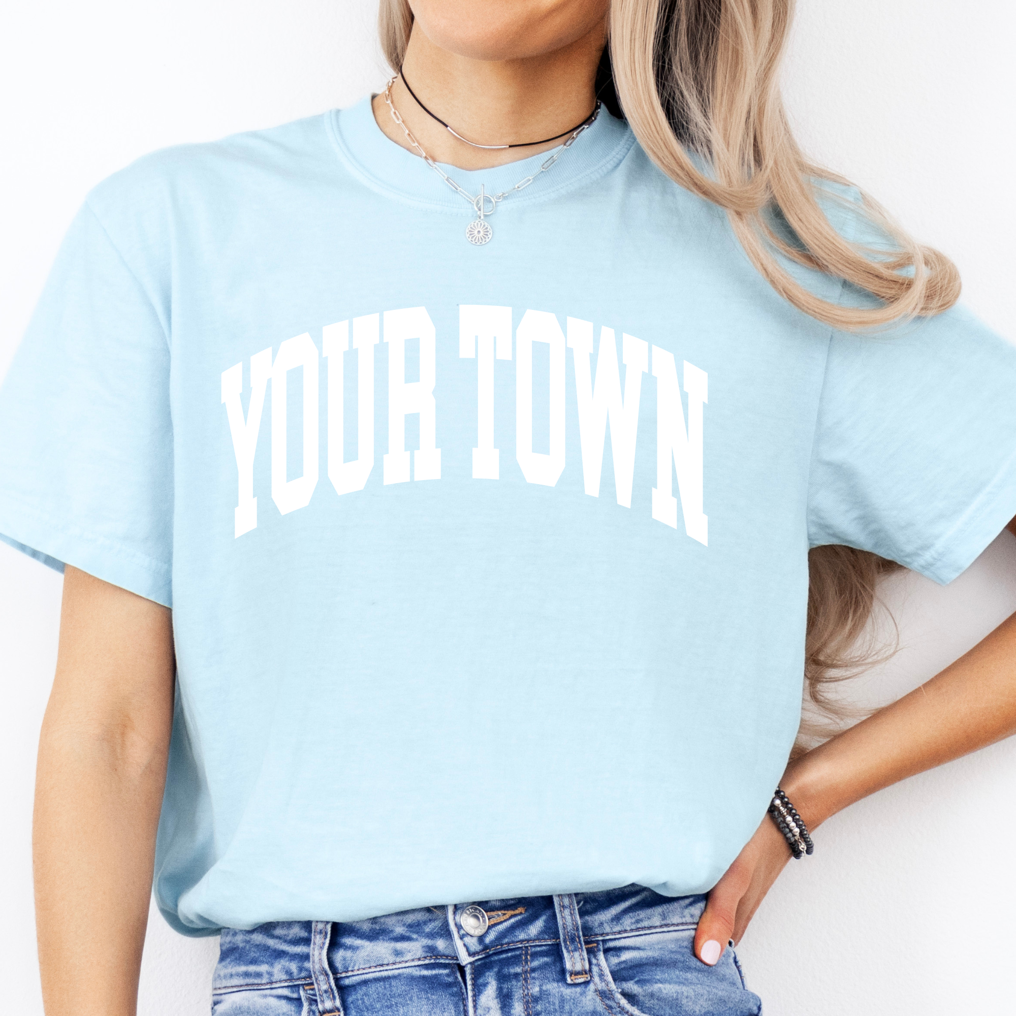 Faith & Life Christian Brands – Engroshandel T-shirt med print - Dame – Custom City Comfort Farver Heavyweight Hometown T-shirt19