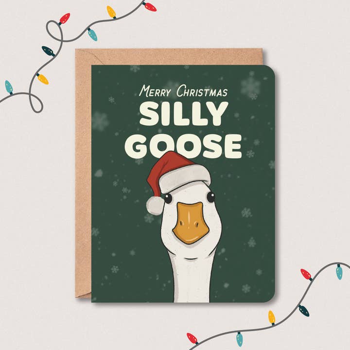 Silly Goose Christmas Card for wholesale by Little Willow