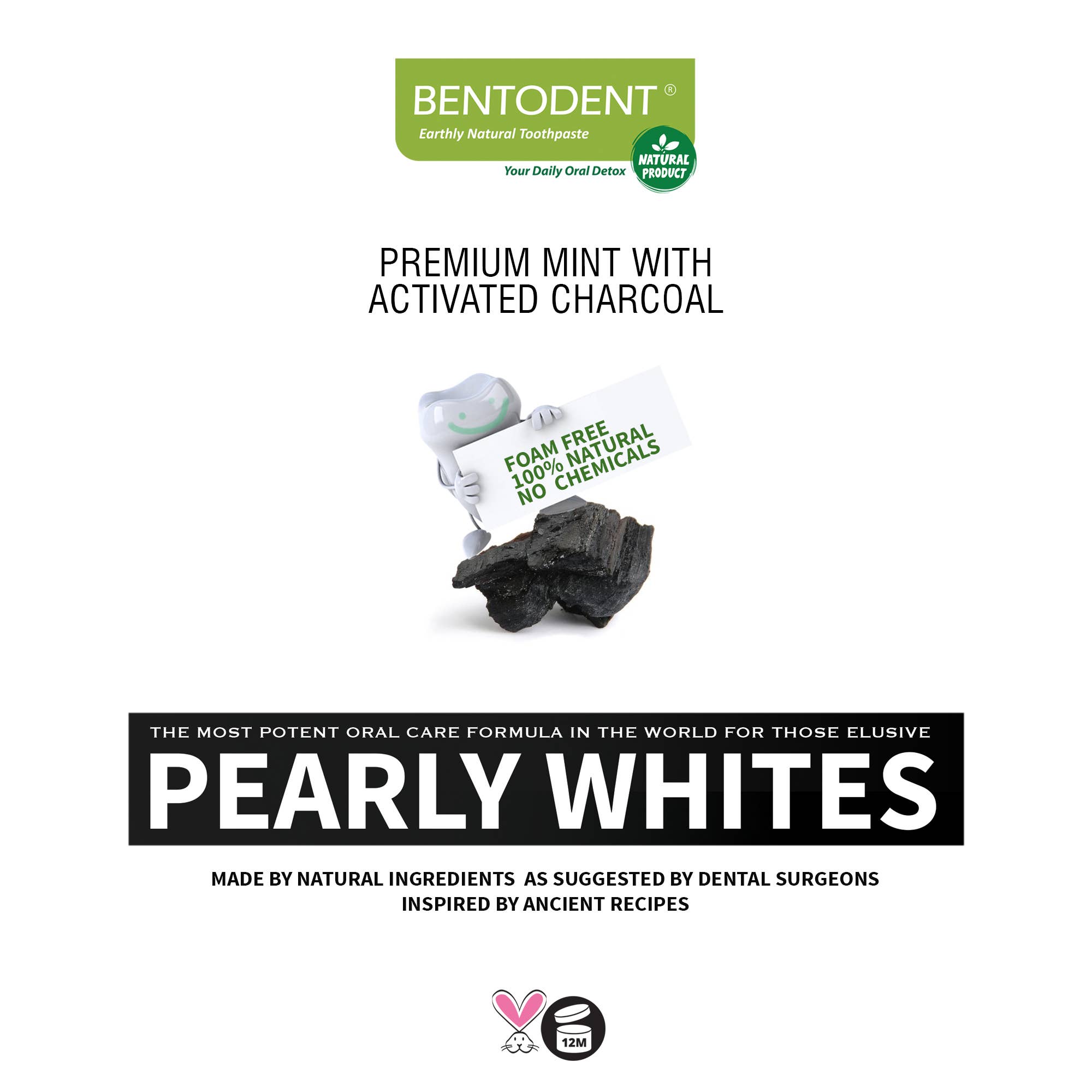 bentodent - Wholesale Toothpaste - Bentodent Activated Charcoal with Mint Natural Toothpaste2