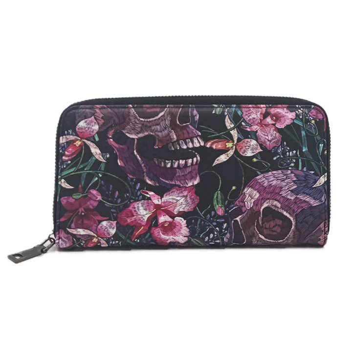 Shady Front - Wholesale Clutch Bag - Women's - Skulls and Flowers Clutch Handbag2