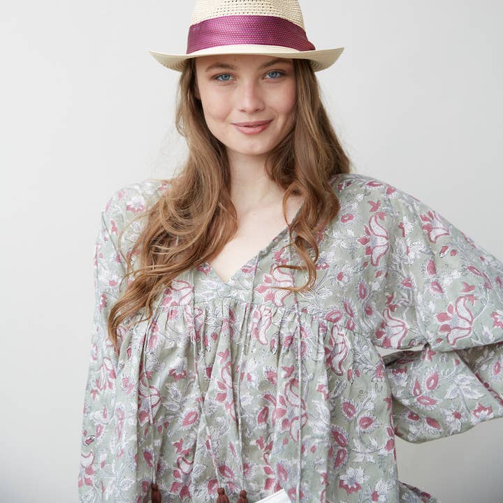 The Fox and The Mermaid - Wholesale Blouse - Women's - Block Printed Vintage Style Indian Top (Karisma)