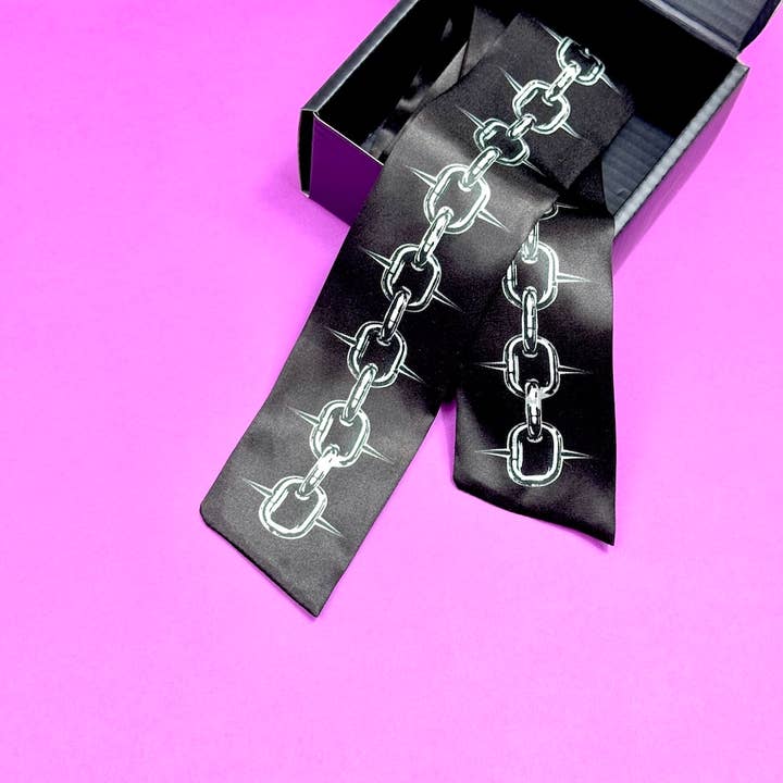 Chain Silk Hair Ribbon for wholesale by Peach Beast