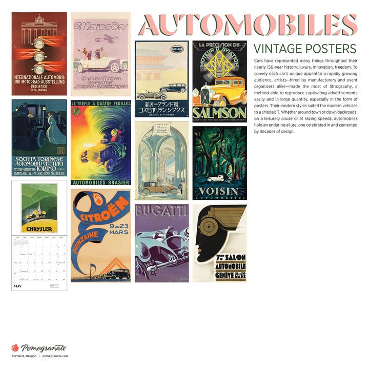 Pomegranate – wholesale Calendar – Automobiles: Vintage Posters 2026 Wall Calendar5