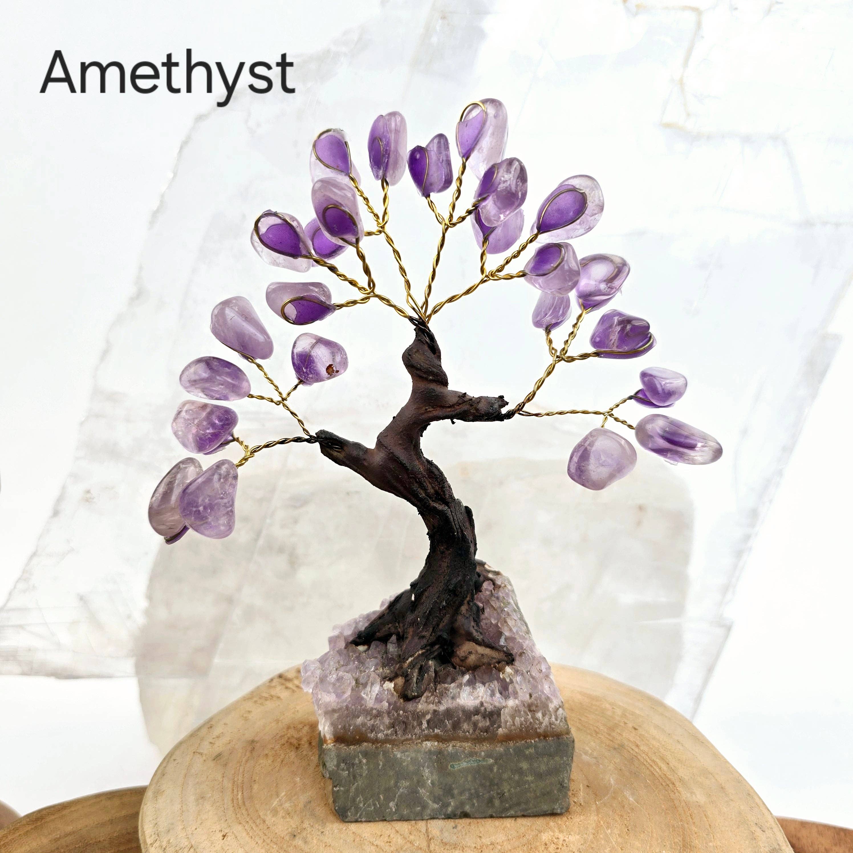 Rock Paradise - Wholesale Spiritual Stone/Crystal - Tumbled Gemstone Tree with Amethyst Crystal Base6