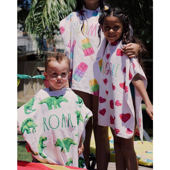 Coconut Outdoor - Wholesale Poncho Towel - Kids & Baby - Rae Dunn Kids Poncho Towel with Beach Ball - 12pk Assortment