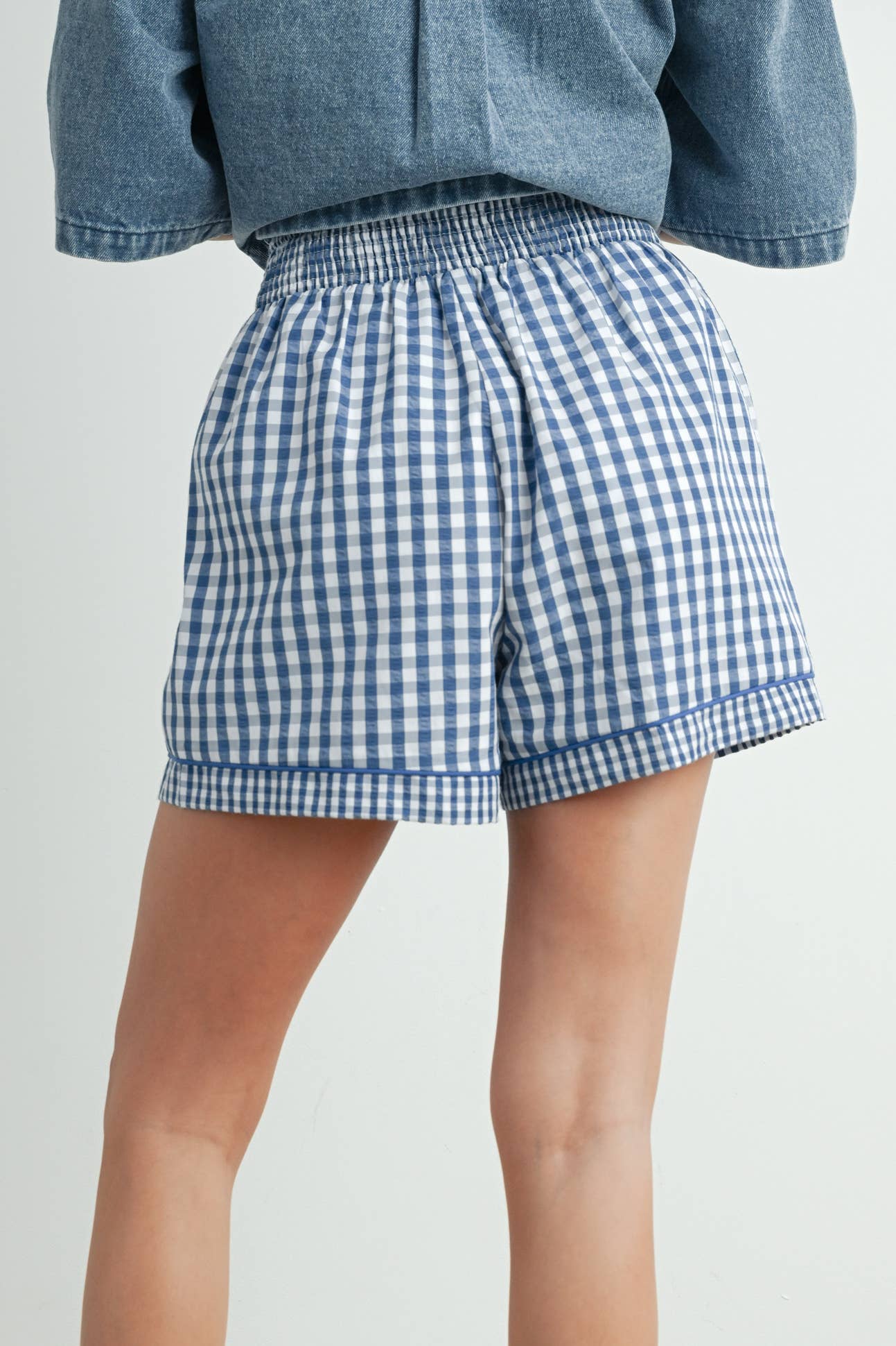 BUTTERMELON - Wholesale Korte broeken - Dames - Garterized Gingham Shorts - BMP765827