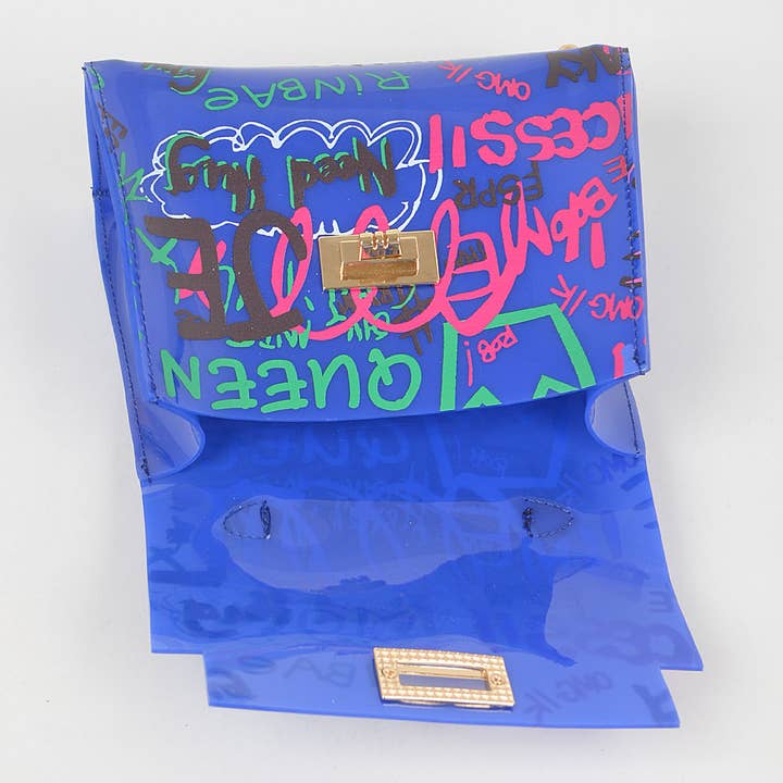 3AM BY H&D ACCESSORIES - Wholesale Top Handle Bag - Women's - Graffiti Pvc Top Handle Bag