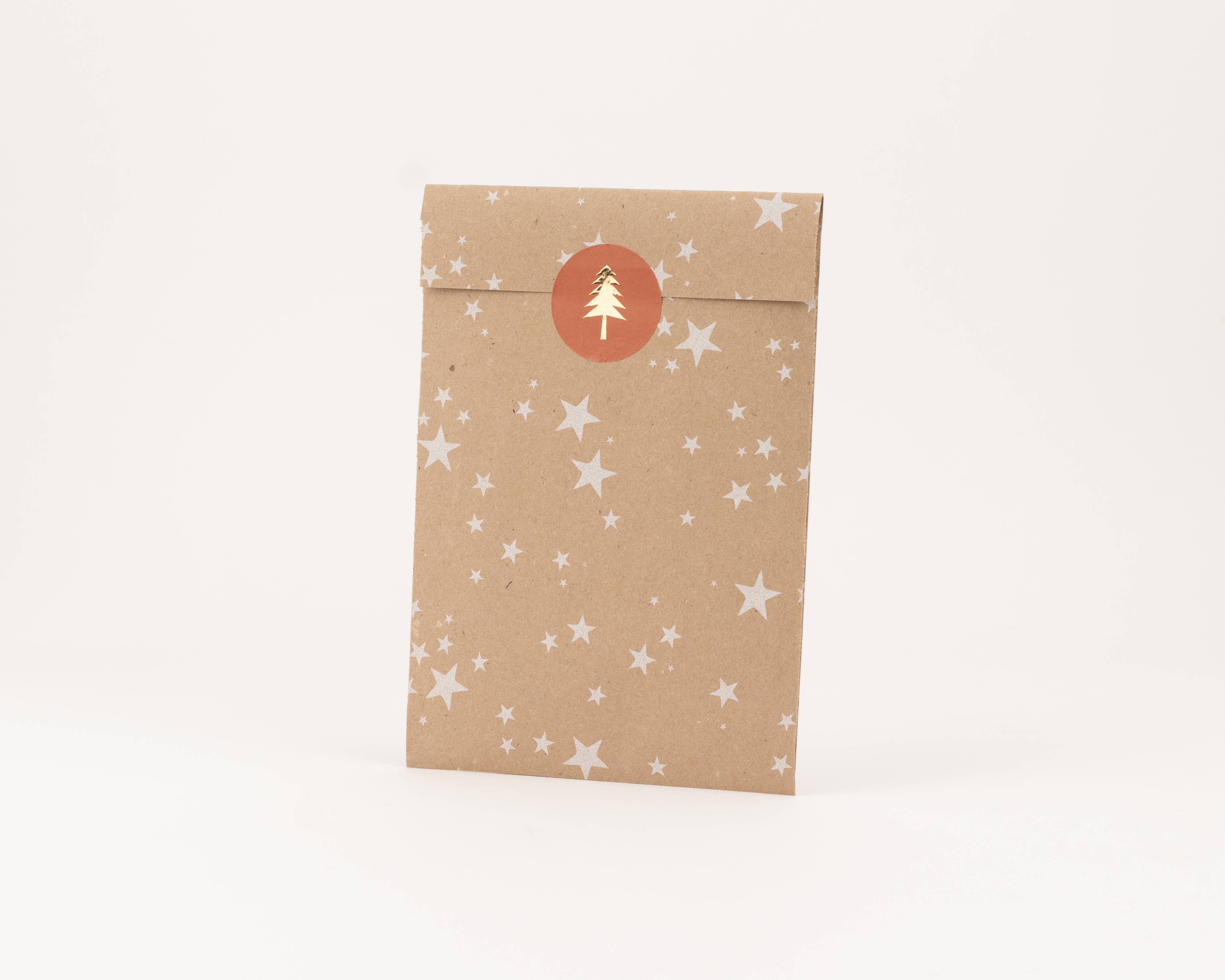 liebevoll verpackt - Wholesale Gift Bag - Paper Bags Stars, Kraft (Christmas)2