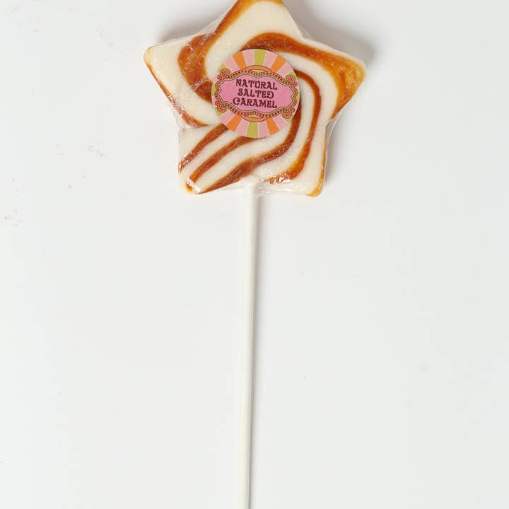 The Original Candy Company - Wholesale Lollipop - Natural Candy Salted Caramel Star Shaped lollipop 60g Vegan